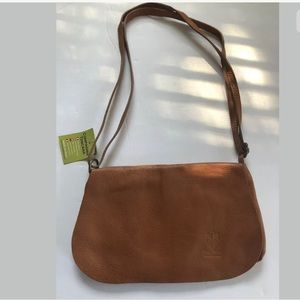 Brand New Italian Tan Small leather Shoulder Bag.